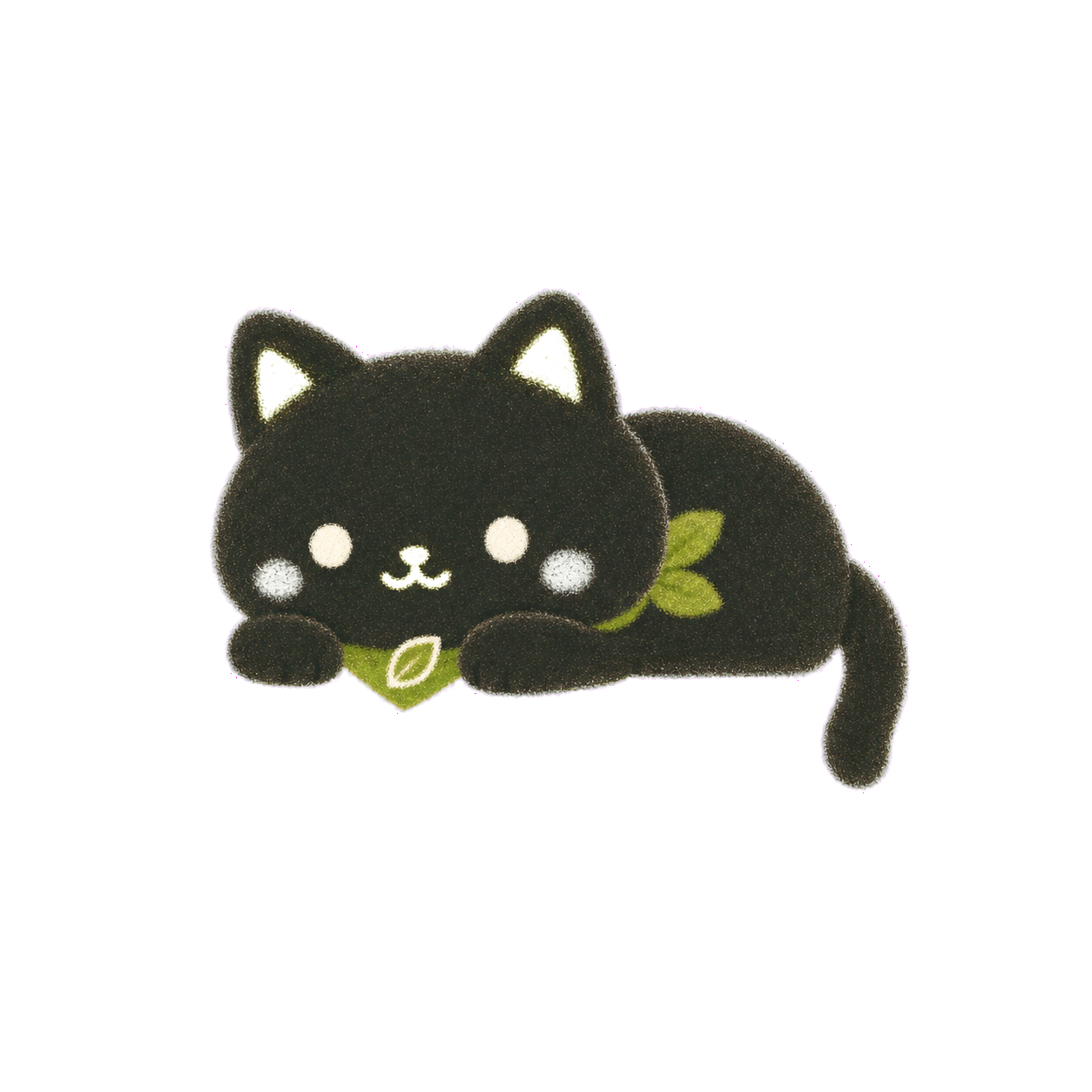 カードの端でくつろぐ黒いキャラクター